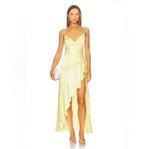 Bardot Gold Asymmetrical Sundress Spaghetti Strap